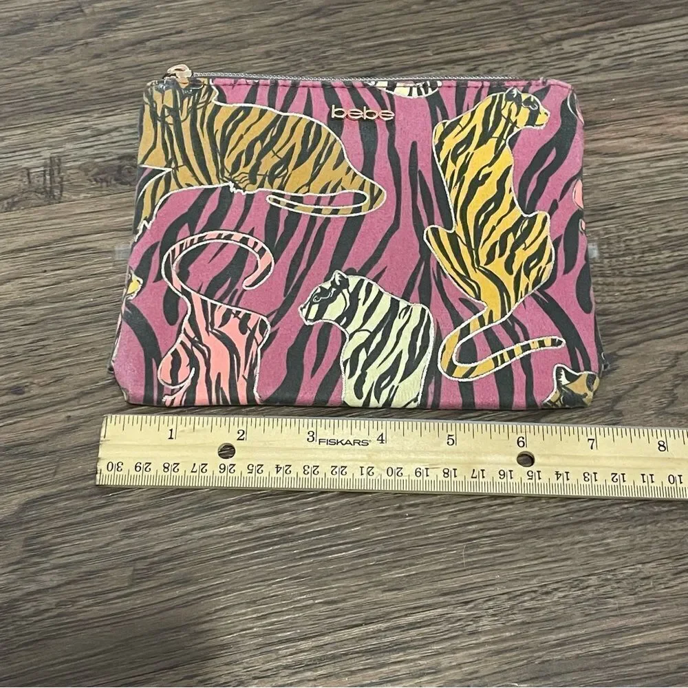 Bebe Makeup Bag Pink with Gold Tigers
